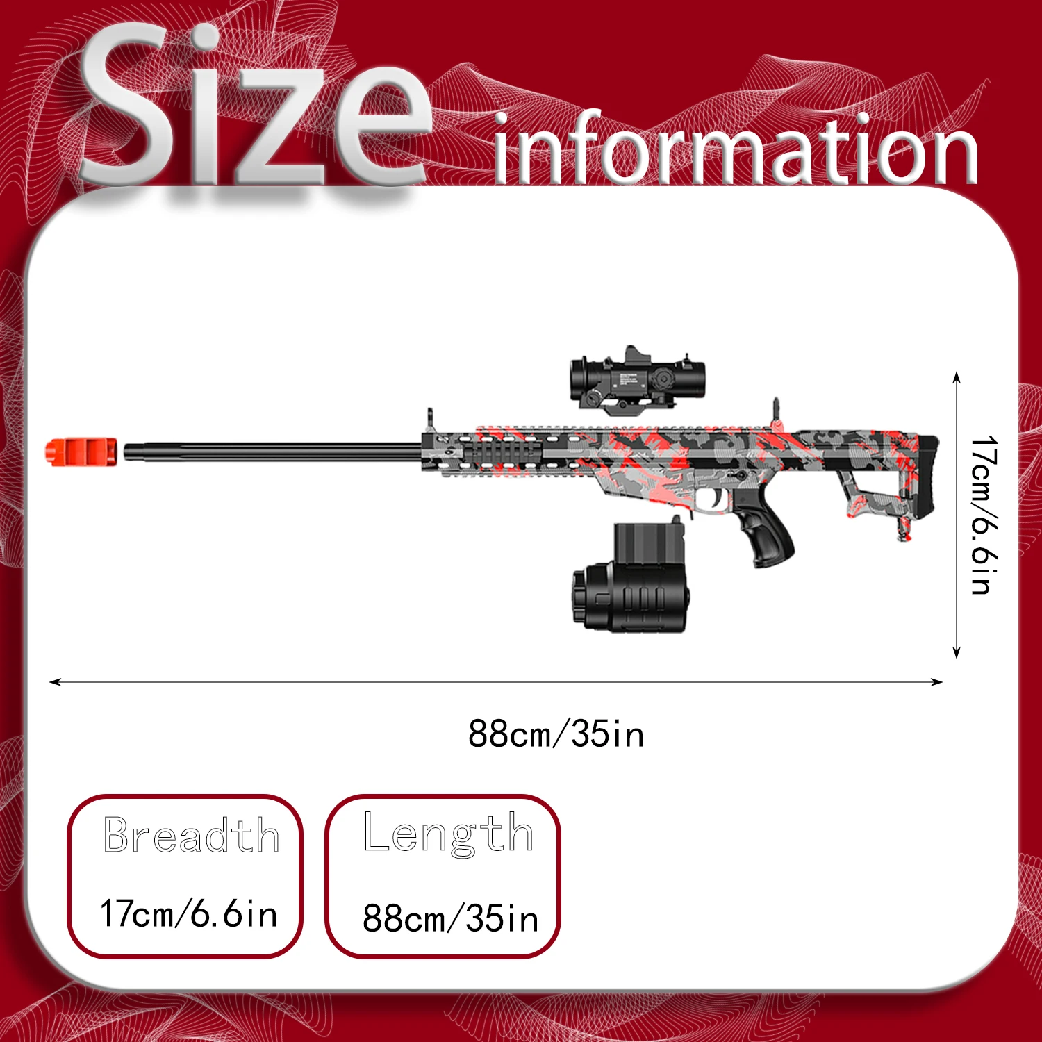 Elektryczny Gel Blaster, Podwójny Tryb Ręczny Automatyczny, Ładowanie USB, Czerwony Taktyczny Design, Zewnętrzny Strzelak Kul Żelowych