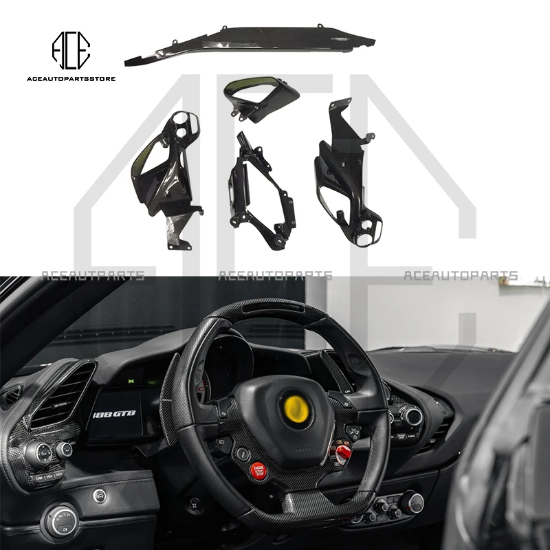 

488 внутренняя отделка из сухого углеродного волокна для обвесов Ferrari 488, приборная панель, кондиционер, модификация автомобиля Tuyere