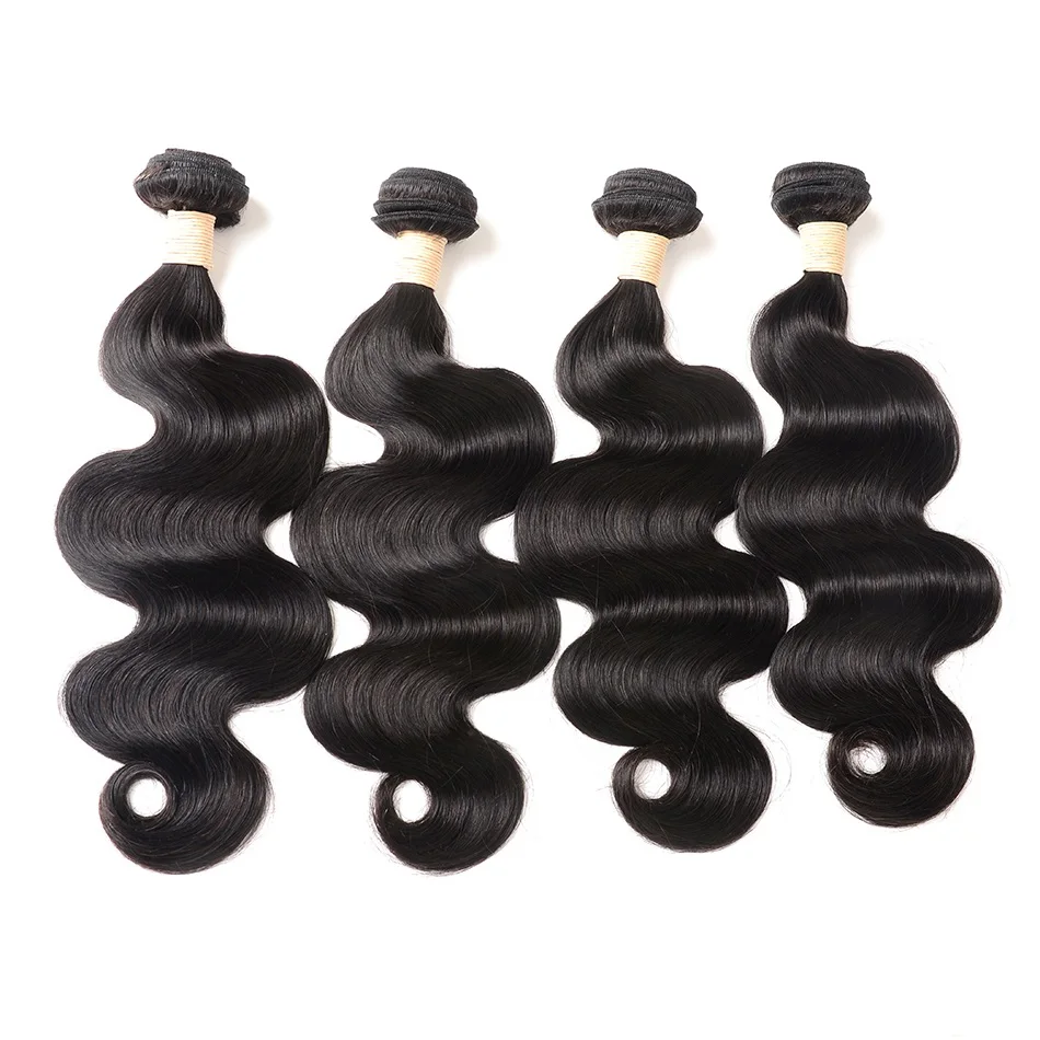 Virgin Unprocessed Body Wave Human Hair Bundles 12A Peruvian 100% Raw Human Hair Extensions 1/3 Pcs Natural Black