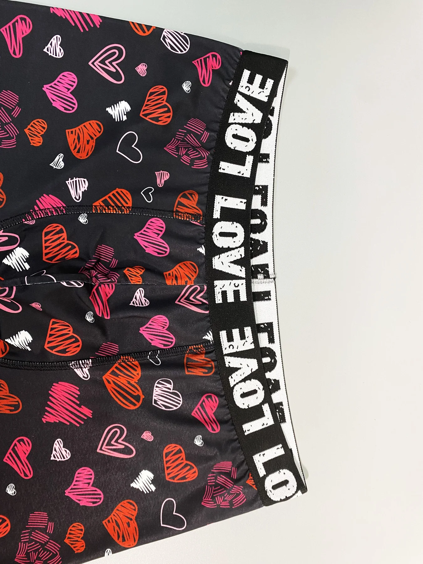 Men Shorts Underpants Black Fashion Lips and Hearts Printed Boxers Sports Casual Soft Smooth Valentine\'s Day gift underwear