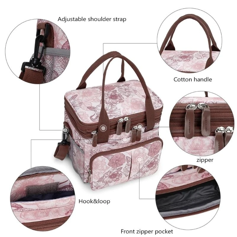 J15U Shoulder Bags Diaper Bag Printed Pattern Mom Bag Large Capacity Cosmetic Storage Bag Handbag for Women Crossbody Bag