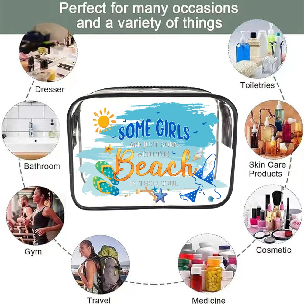 1pc borsa cosmetica in PVC impermeabile per tutti gli usi-custodia da viaggio trasparente per articoli da toeletta trucco e elementi essenziali per