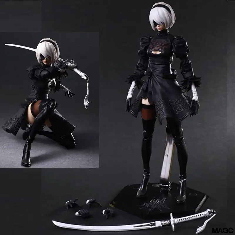 Play Arts Kai NieR:Automata 2 Type B Action Figure DX Deluxe Edition Movable PVC Figure Doll Toy Model Birthday Gifts