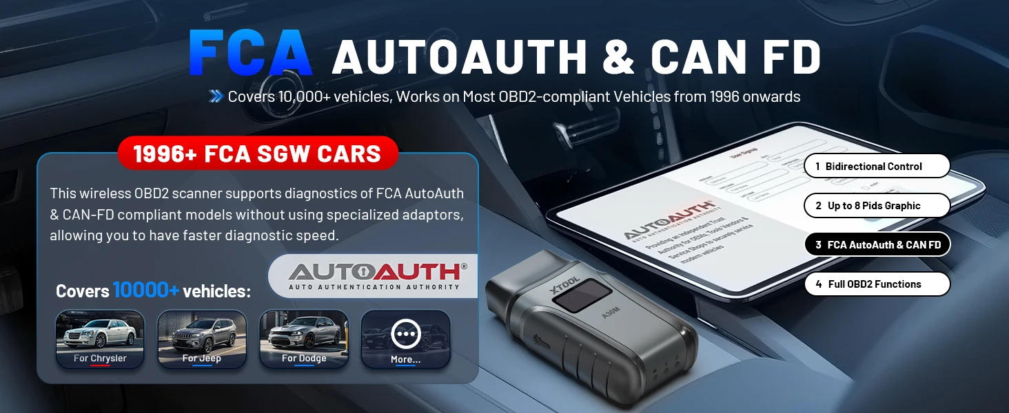 2026 XTOOL Anyscan+ A30M V2.0 BT OBD2 Scanner Kfz-Diagnosegerät mit 26+ Resets, Allsystem-Diagnose-Codeleser, kabelloses bidirektionales Scan-Tool für Android iOS, lebenslange kostenlose Updates – Detail 8