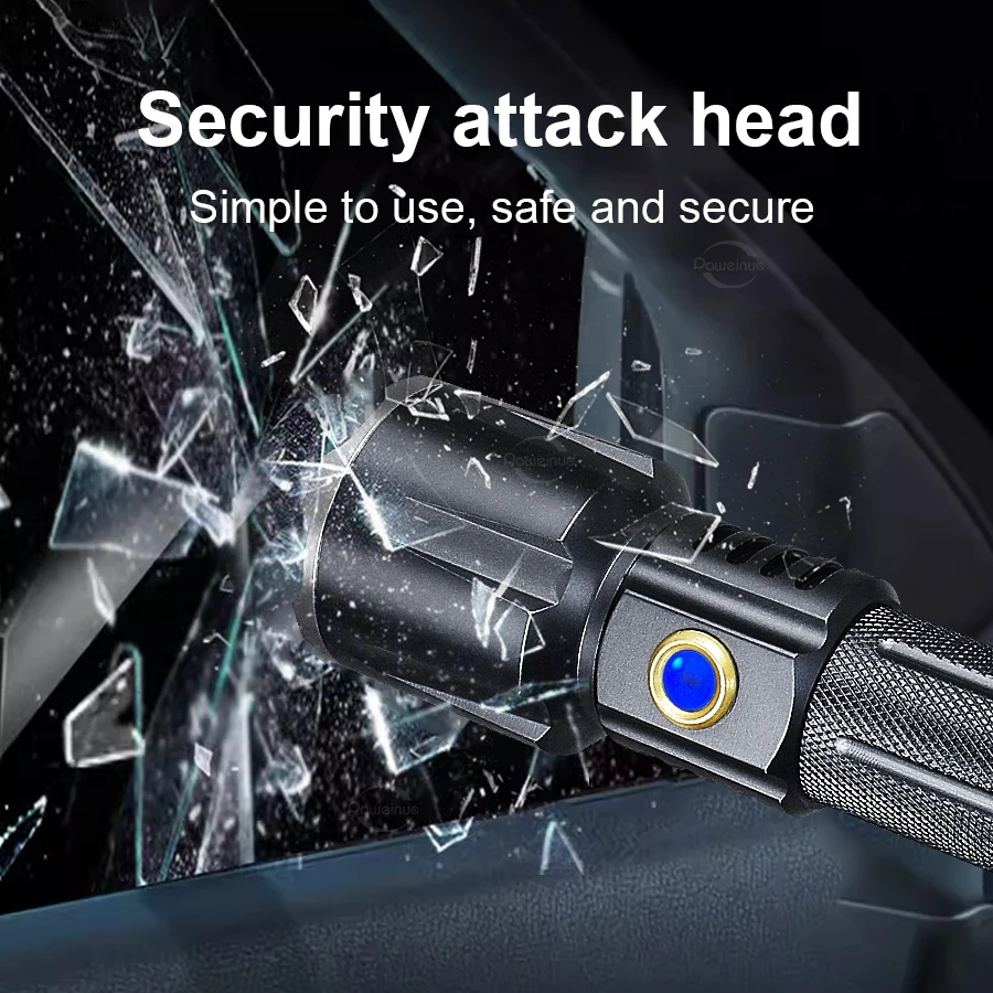 PAWEINUO Lanterna LED recarregável mais poderosa, tocha tática para pesca, caça, tipo c, lanterna de longo alcance 6000M