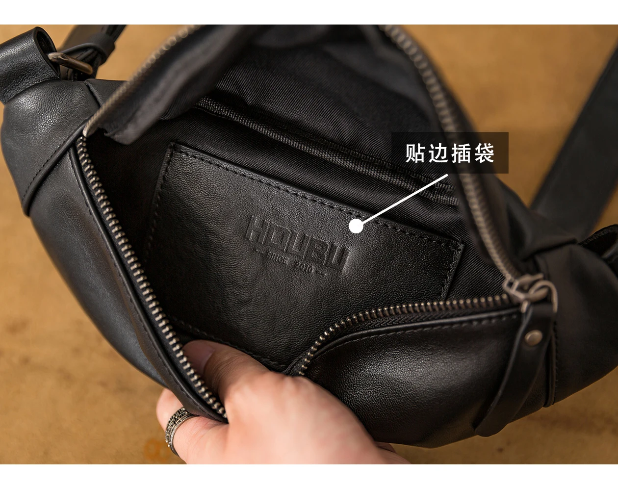 Fashion casual luxury genuine leather men's small chest bag weekend outdoor party sports real leather motorcycle crossbody bag