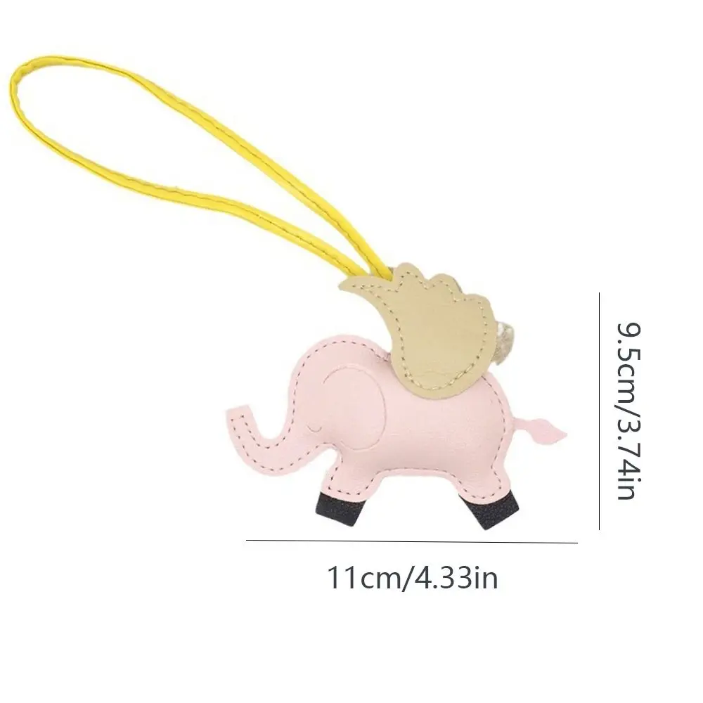 Camel Flying Wings Elephant Keychain PU Leather Animal PU Leather Hanger Cartoon Car Keyring Bag Pendant Car Accessory