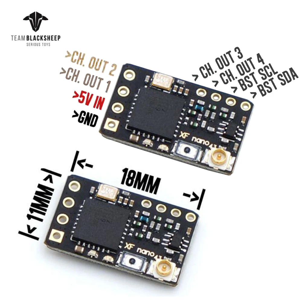 TBS 크로스파이어 장거리 나노 SE 리시버, Immortal-T V2 안테나 라디오 시스템, RC PFV 드론 장난감, 5V, 915MHZ, 1W