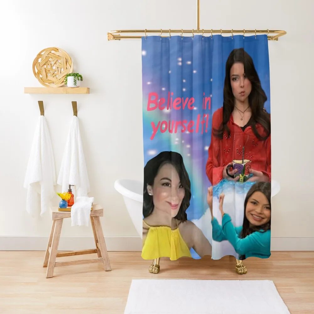 

Верьте в себя! Занавеска для душа Miranda Cosgrove iCarly 2, роскошная занавеска для душа в ванной комнате, аксессуар для ванной комнаты