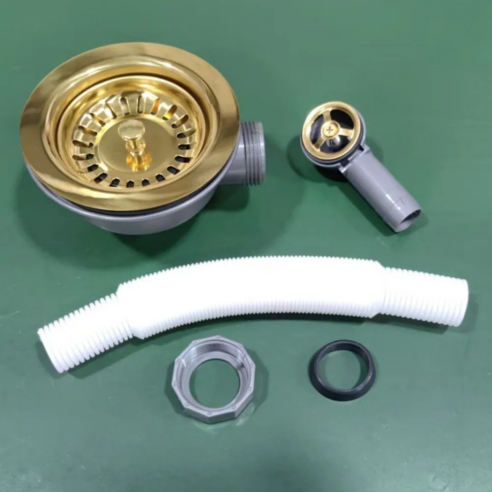 Drain Strainer Assembly with Overflow Support for 114 mm Sink Drain Opening Reinforced 304 Stainless Steel Material