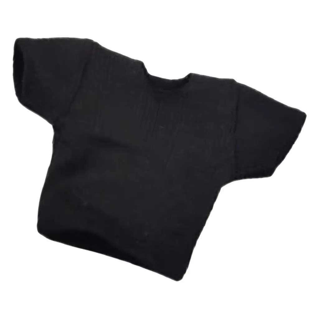 1/18 Scale Black Short Sleeve Casual Shirt for Male Action Figure Doll Miniatures Realistic Hip Hop Style Clothing