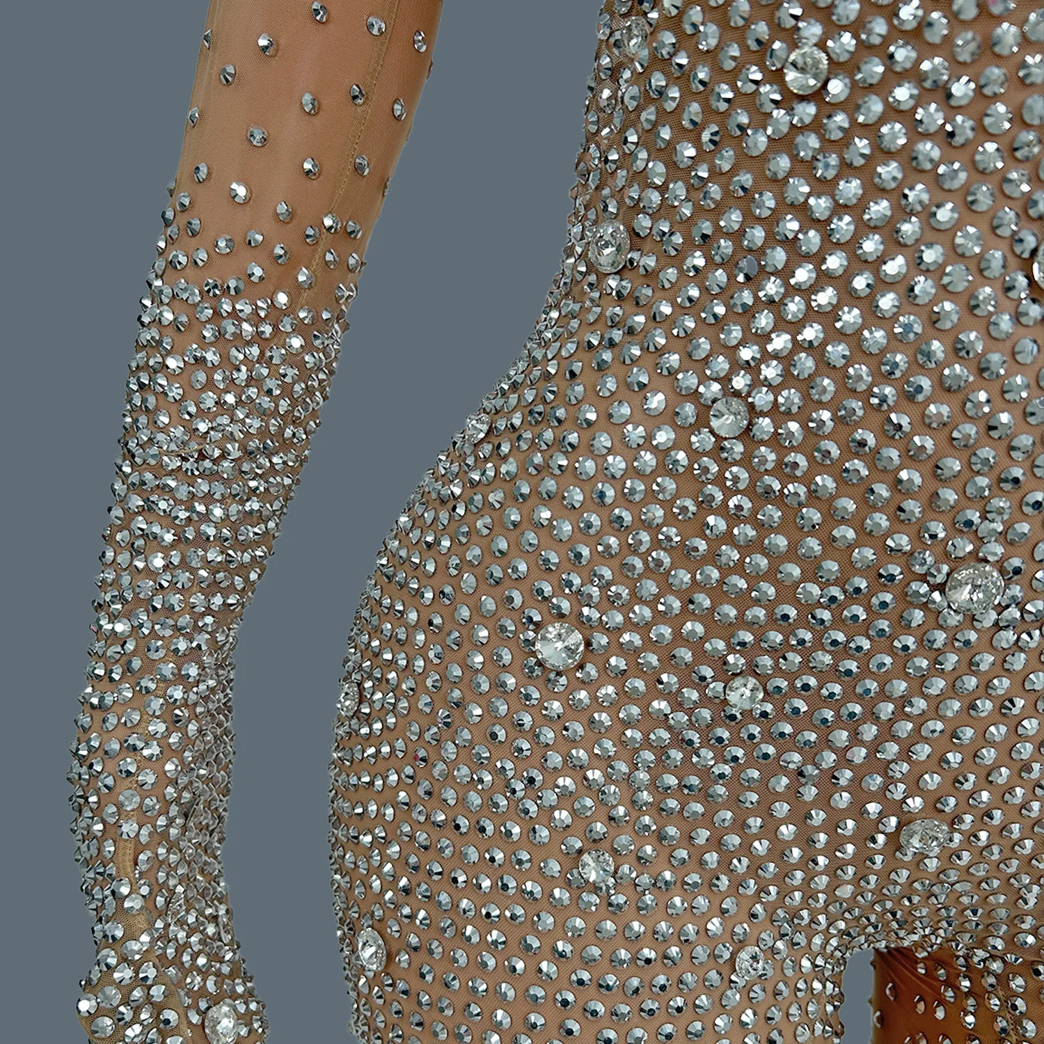 Sexy Full Sparkly Rhinestone Jumpsuit for Women Bodycon Luxury Costume Party Club Bright Stage Singer Performance Wear Shizuan