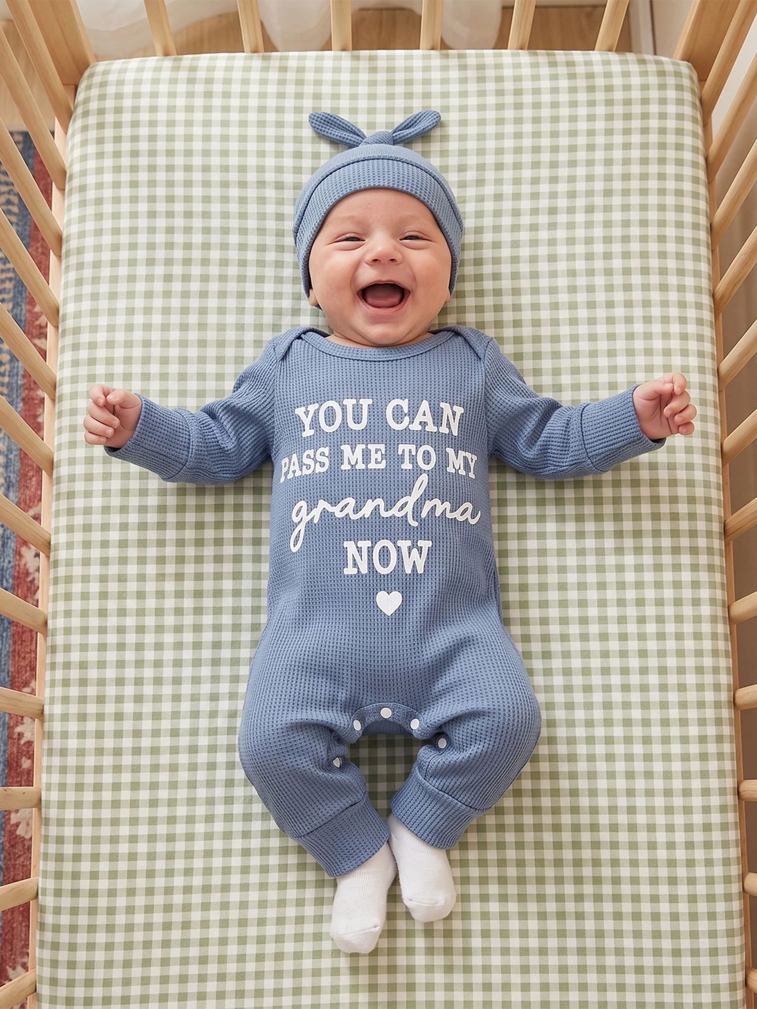 Girl Girl Boy Outfit Hat Set Romper- Long Sleeve Crew Baby-Girl-Boy Sleeve Outfit Long Compact 2 Pcs Infant