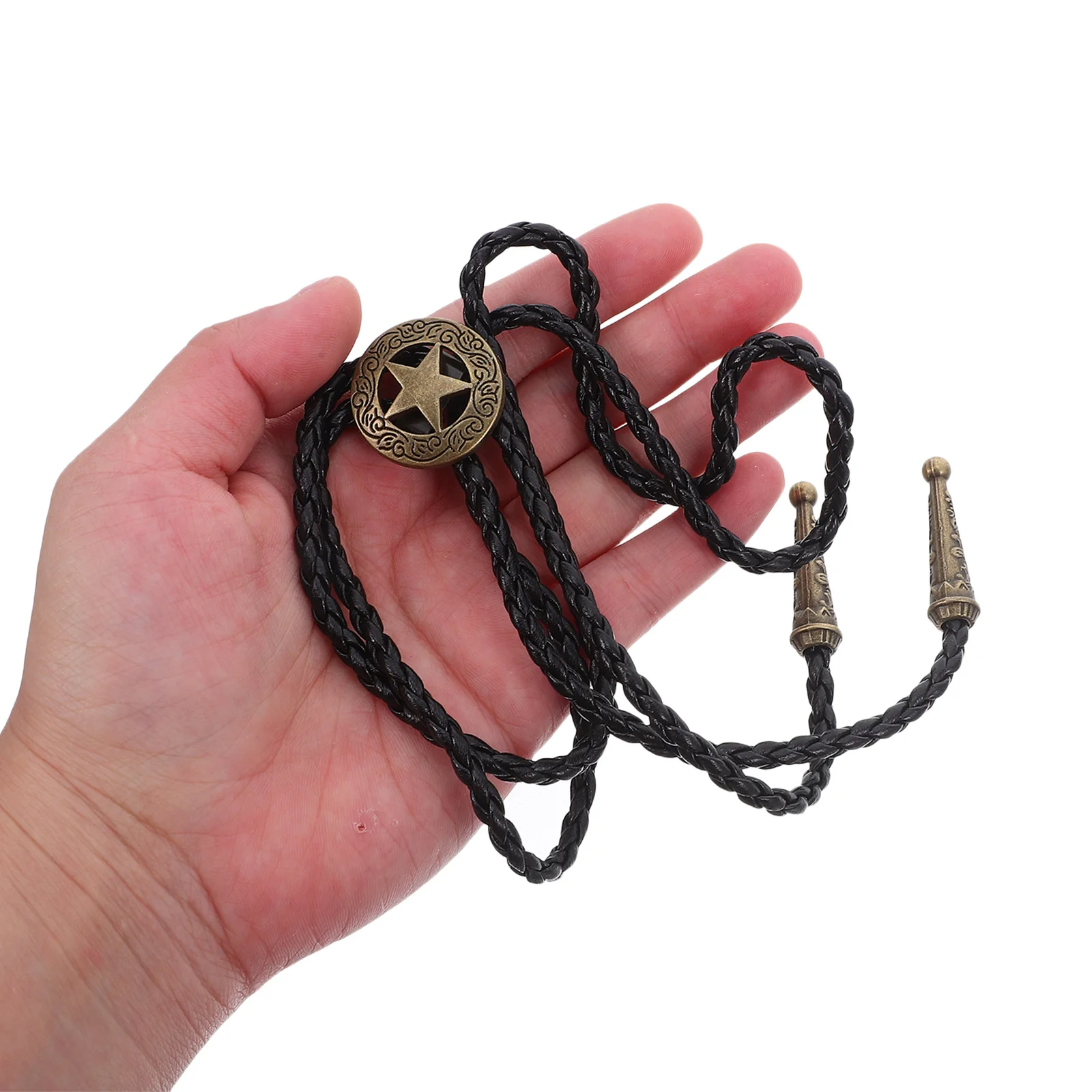 

2pcs Western Neck Tie For Men Vintage Cowboy Bolo Tie Set With Ox Skull Star Charm Retro Rope Chain For Costume Party Event -