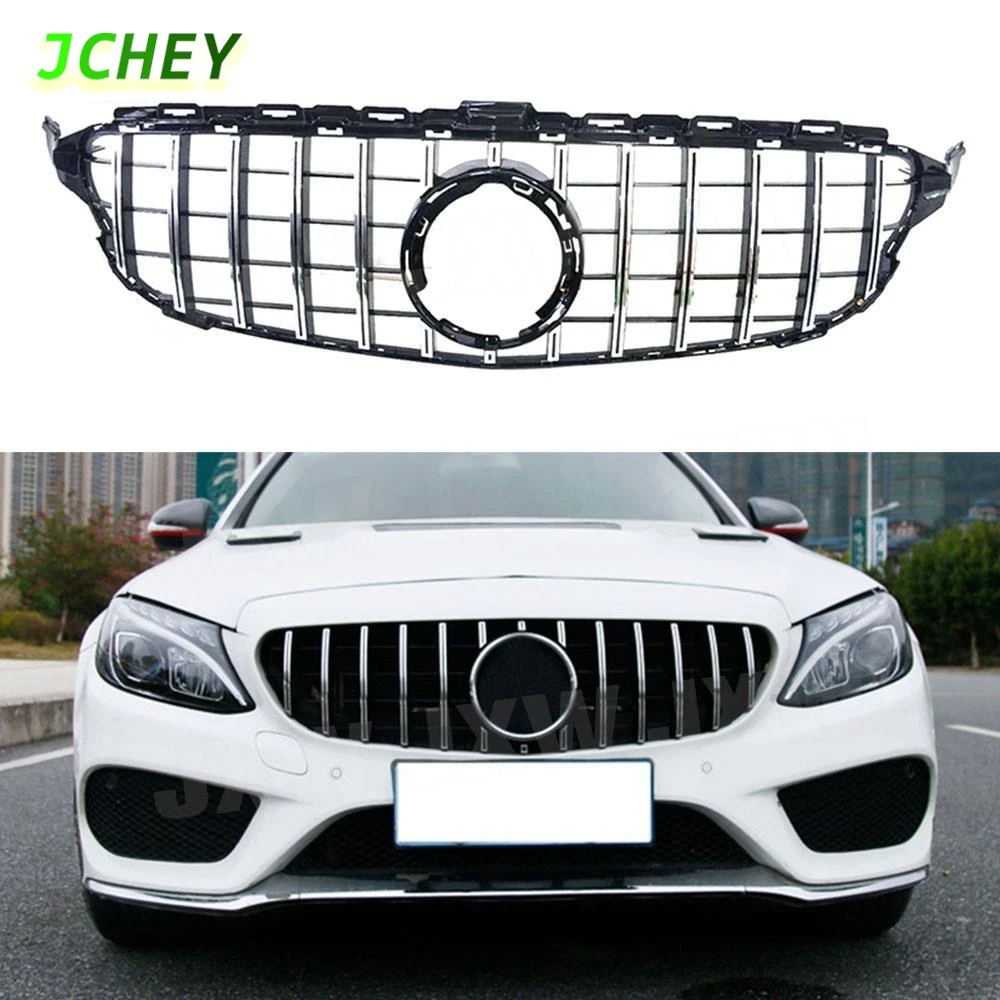 

JCHEY для C Class ABS передний бампер сетчатая решетка для Benz W205 C200 C250 C300 C43 2015-2019 GTR не для C63 для AMG