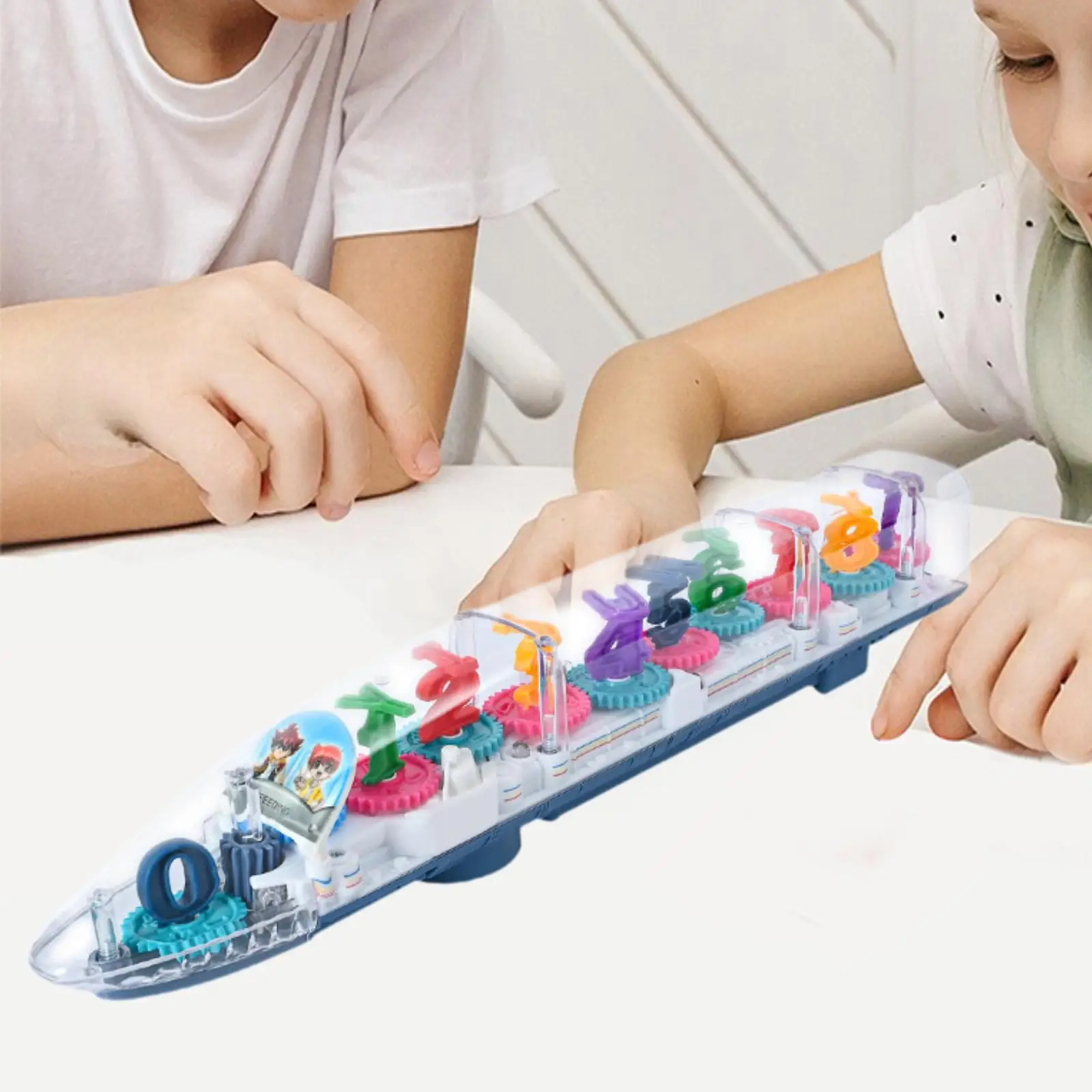 

Toy Train 3D Lighting Interactive Bump and Go with Music Electric Train Toy for Boys Girls Baby Children 4-7 Gift