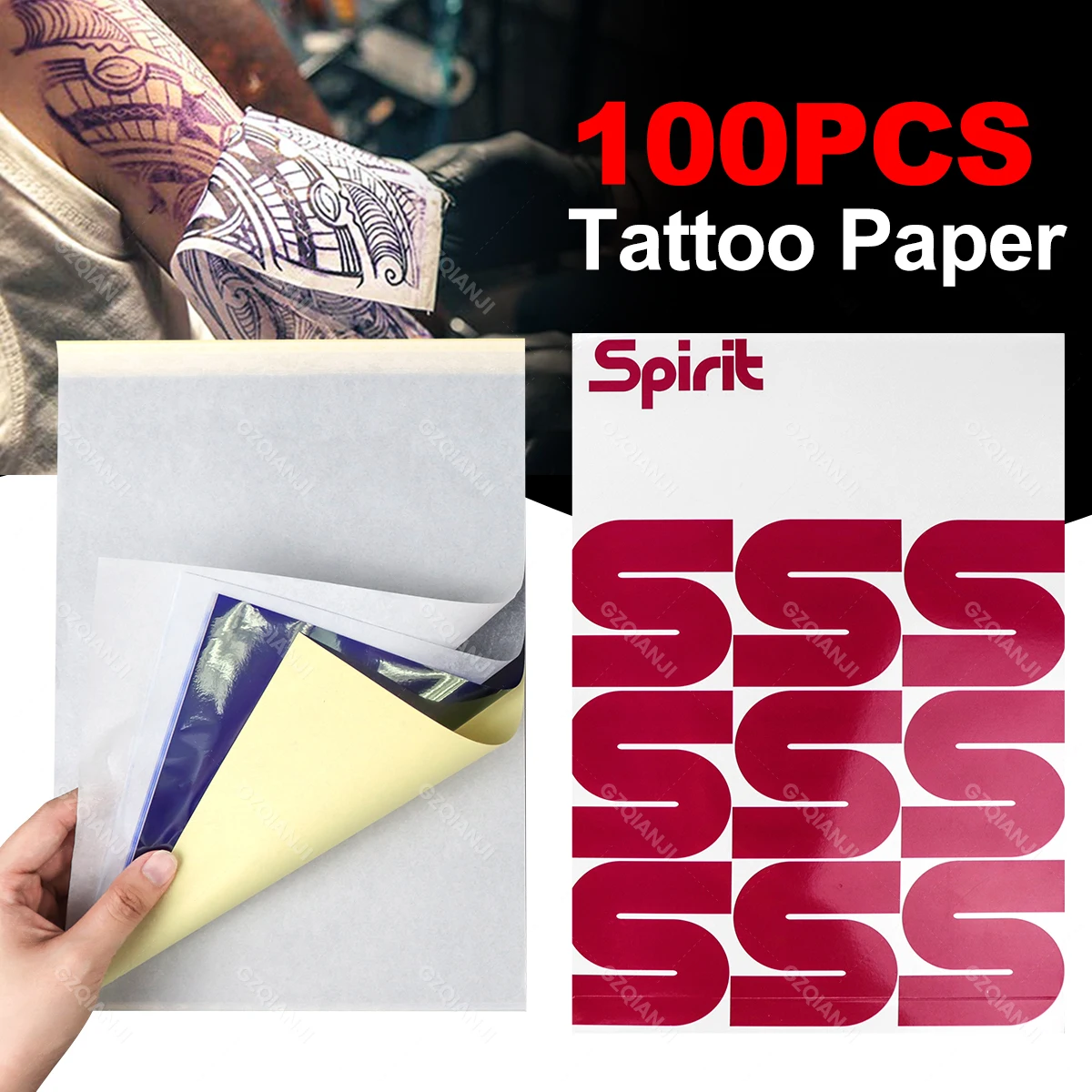 100pcs Tattoo Transfer Pape A4 Size Tattoo Stencil Paper Copy Paper Thermal Paper for Tattoo Transfer Machine Accessorie