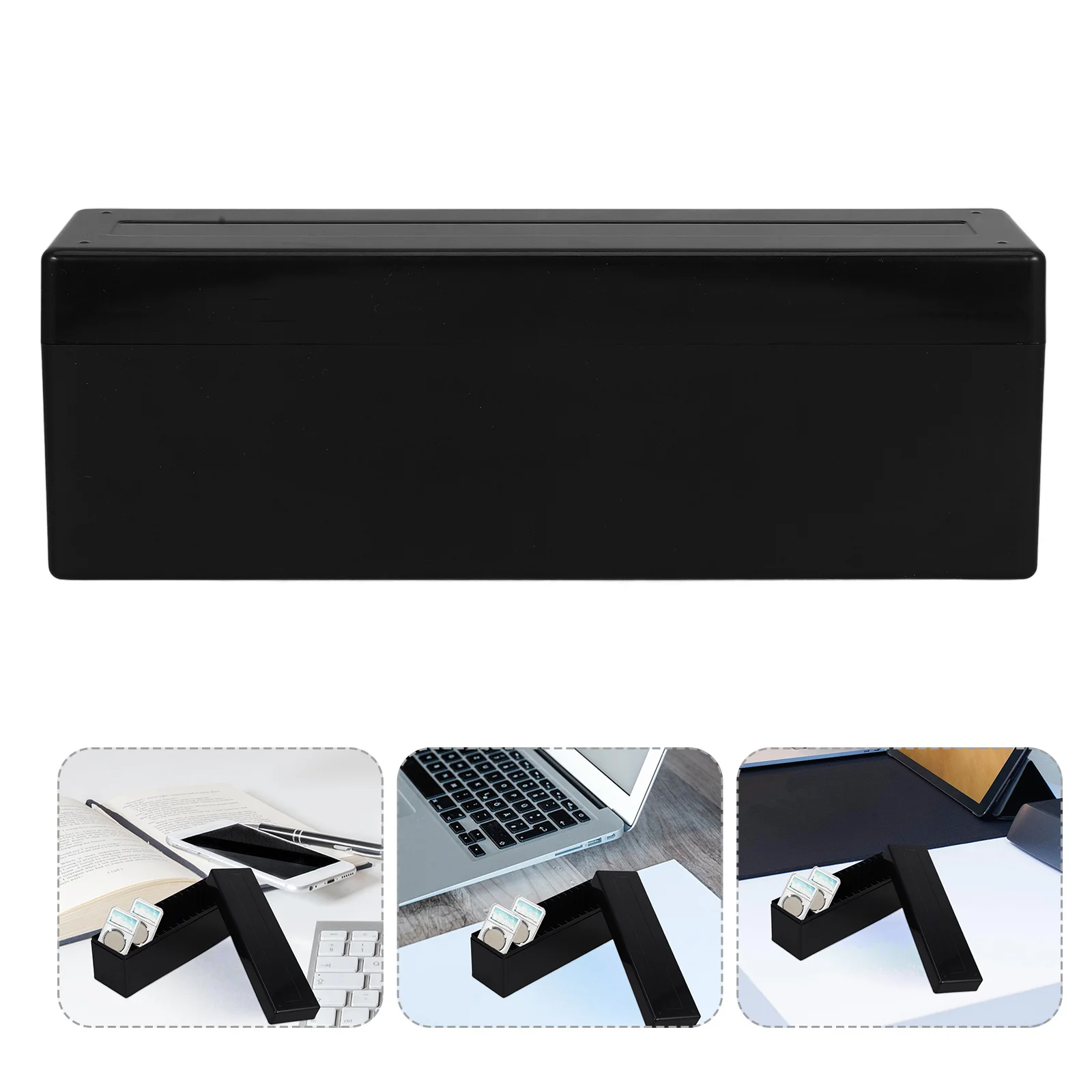 

Black Storage Box Plastic Coin Collection Organizer Smooth Edge For Coins Banknotes Collectibles Coin Holder Display