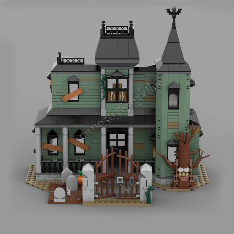 958 Parts MOC Medieval Haunted Mansion Modular Model Building Blocks DIY Sets Education Assembly Bricks Toys Kids Halloween Gift