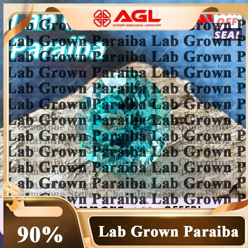 

P P lab Grown Paraiba Gemstone for DIY Jewelry Making Round Cut Inlay Stone for Ring Necklace Bracelet lab Created Paraiba