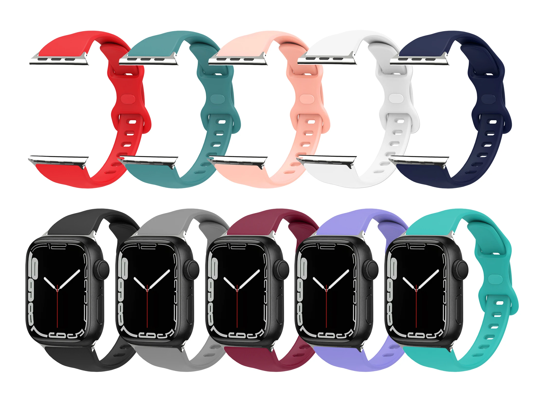 Универсальный силиконовый ремешок для часов 20 мм 22 мм, тонкий быстросъемный водонепроницаемый прочный спортивный ремешок для умных часов Frontier для мужчин и женщин