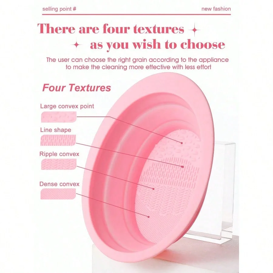 Makeup Brush Cleaner Bowl Silicone Washing Tool Makeup Sponge Cleaning Mat Brush Scrubber Case Cosmetic Brush Washing Accessories view 4