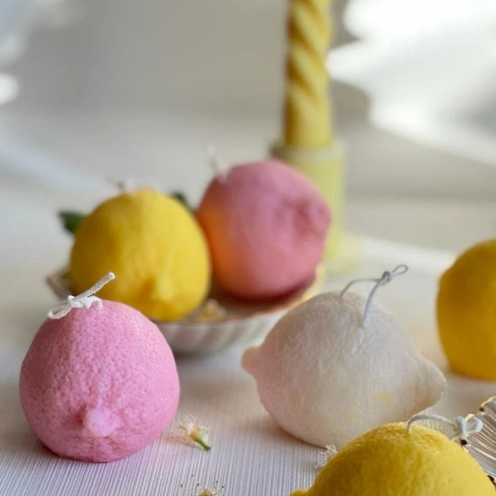 Lemon Shaped Scented Candle Silicone Mold DIY 3D Fruit Resin Mould Gypsum Making Tool Handmade Gifts Party Ambience Home Decor - Image 2