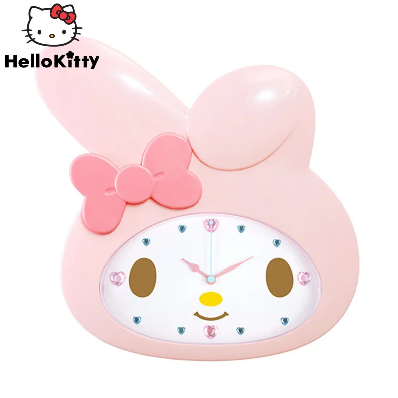 Cartoon Sanrio My Melody Silent Clock Cute Wall Clock Girl Princess Room Decoration Quartz Clock Children Girls Birthday Gifts