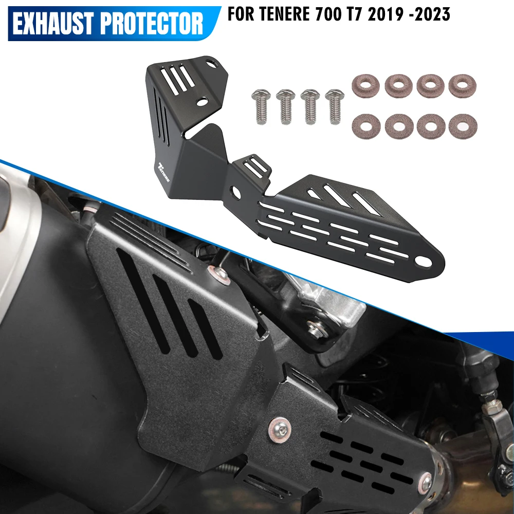 

Motorcycle Accessories For Yamaha Tenere 700 T7 2019 2020 2021 2022 2023 Exhaust Pipe Heat Shield Cover Muffler Protector Guard
