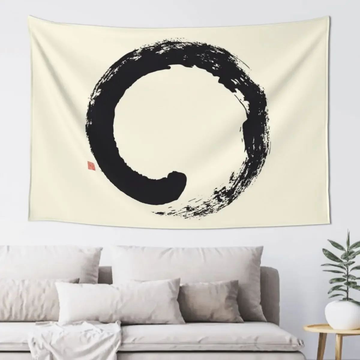 

Ensō / Japanese Zen Circle Tapestry Wall Decor Hanging Decorative Wall Decorations For Your Bedroom Tapestry