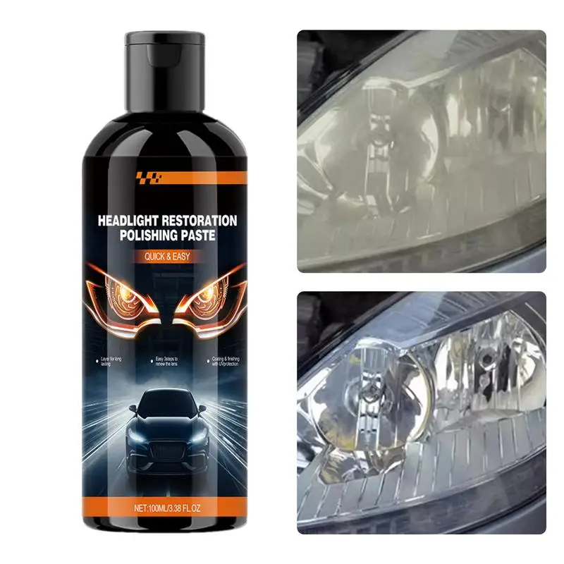 Car Headlight Repair Paste UV Protection Car Headlight Repair Paste 100ml Car Headlight Yellowing Remover For Prevent Fading Sun