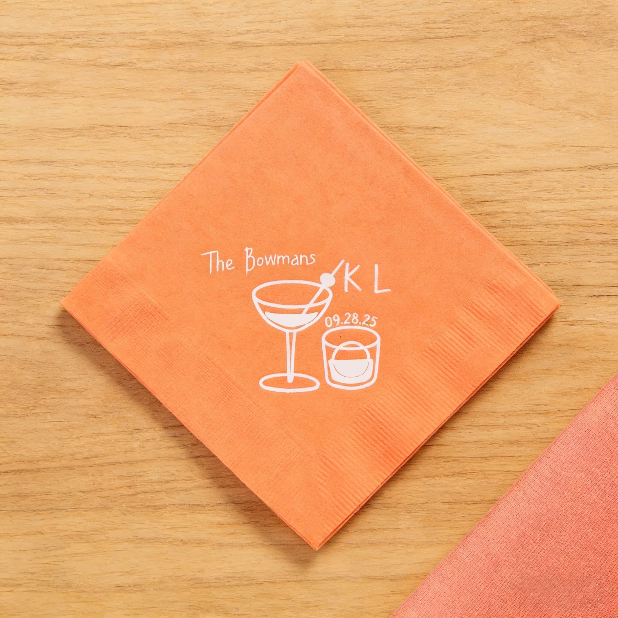50 Guardanapos de Casamento Personalizados em Papel Metalizado com Padrão Papel Picado, Data e Nome Personalizados, Guardanapos de Coquetel para Chá de Panela