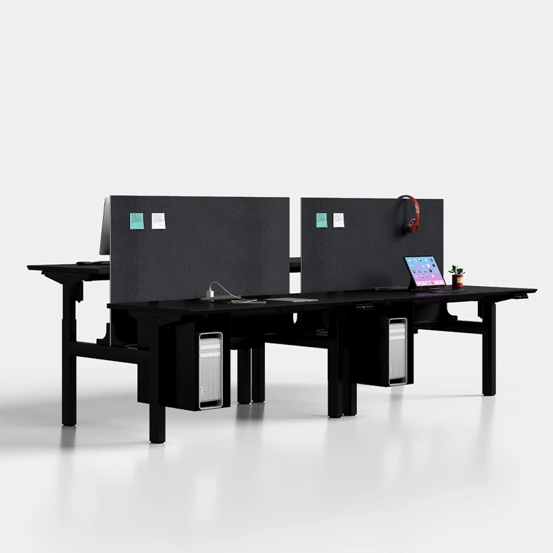 Ergonomic Modern MDF Electric Adjustable Height Office Desk with Stainless Steel Frame-Commercial Use Sit-Stand Desk