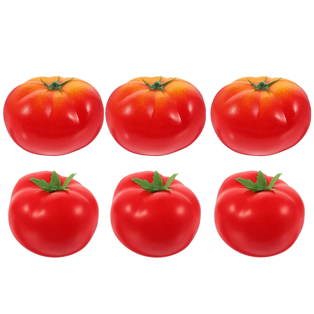 6 Pcs Simulation Fruit Imitation Tomato Plants Decor Vegetable Decorations Toddler