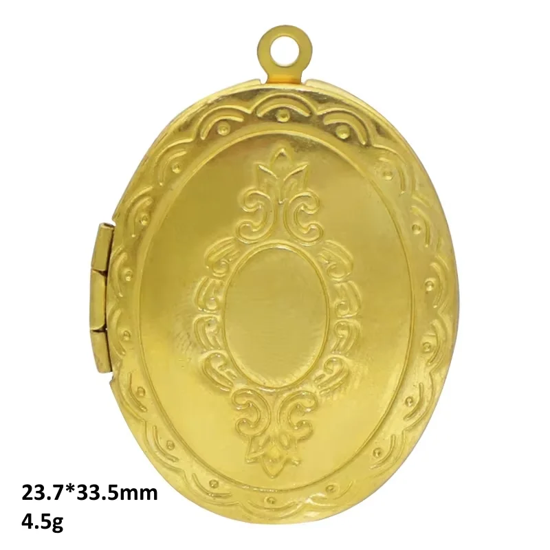 BoYuTe (50 Pieces/Lot) Oval Shaped Raw Brass Locket Pendant Photo Lockets Can Open Factory Supply Diy Jewelry Materials