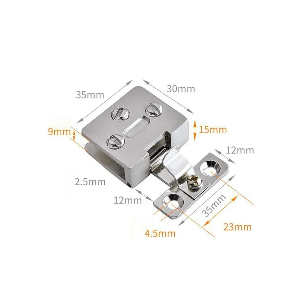Glass Door Hinge Cupboard Display Cabinet Gate Clamp Punch-free Wine Cabinet Glass Hinge Furniture Hardware Accessories NEW