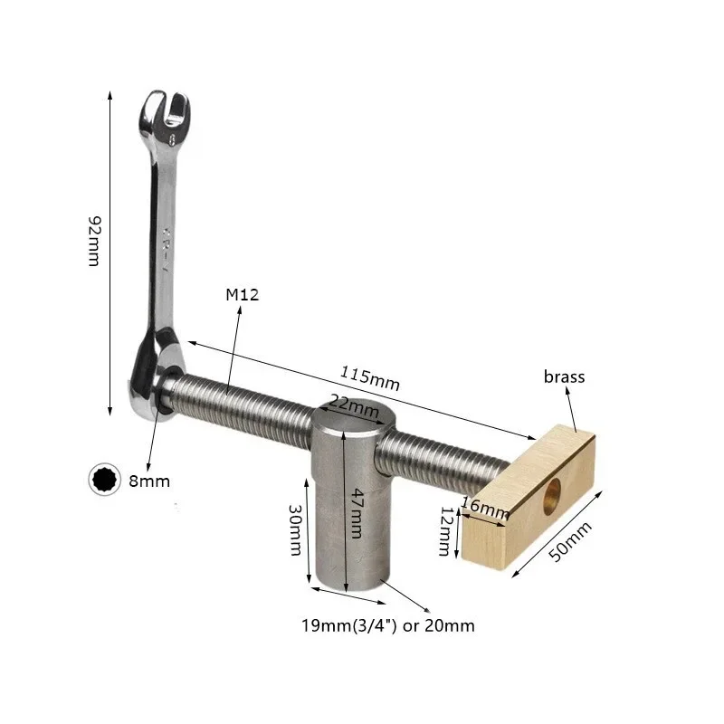 Workbench Desktop Quick Fixture 19/20MM Hole Adjustable Fast Fixed Clip Stop Dog Woodworking Benches Carpentry Clamp Tool