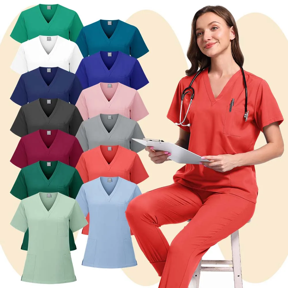 Lekarze pielęgniarki cienki elastyczny szybkoschnący mundurek roboczy mężczyźni kobiety ubrania do mycia rąk lekarz fartuch chirurgiczny zestawy peelingi medyczne