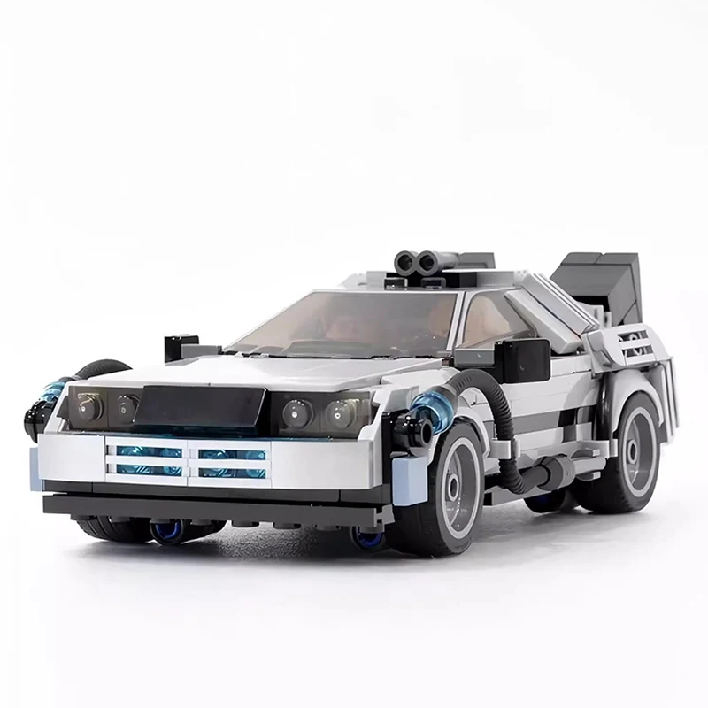 

MOC Technical car Movie Back to the Future DeLoreans Time Machine Car With Foldable Wheels 8-wide Sets Building Blocks Toys