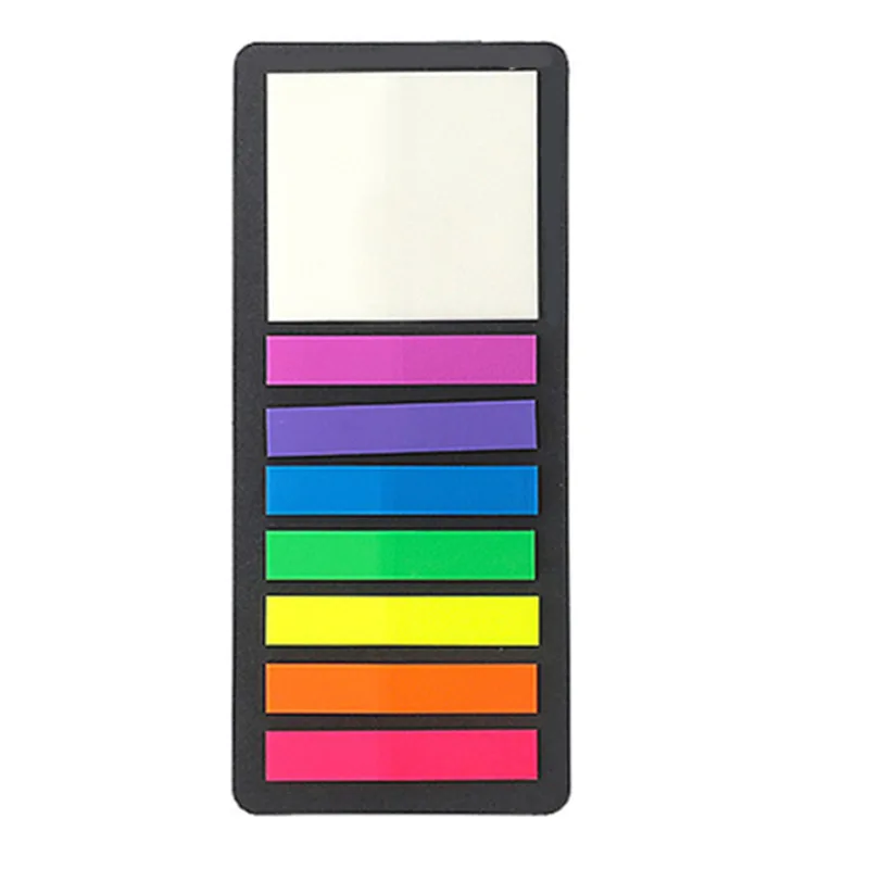 1~6PCS Sticky Bookmarks PVC Sticky Labels Lightweight No Trace  Fashion Fluorescent Self Sticky Notes Lined Memos Decor