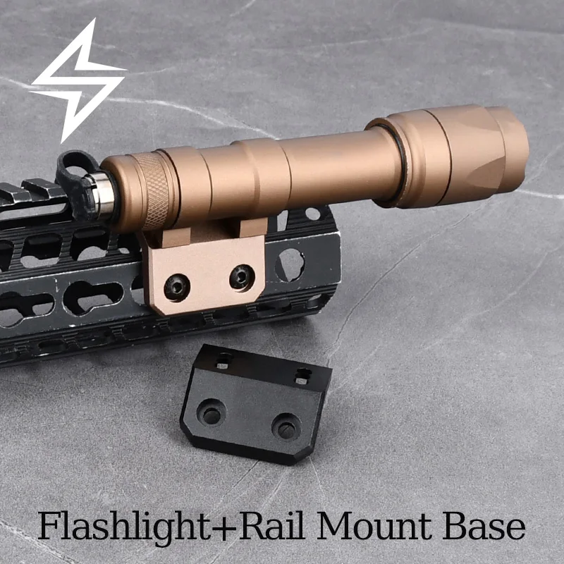 Tactical Aluminum Flashlight LED M300A/M600C Light With KeyMod System Rail Mount Adapter Metal CNC Flashlight Base For Airsoft