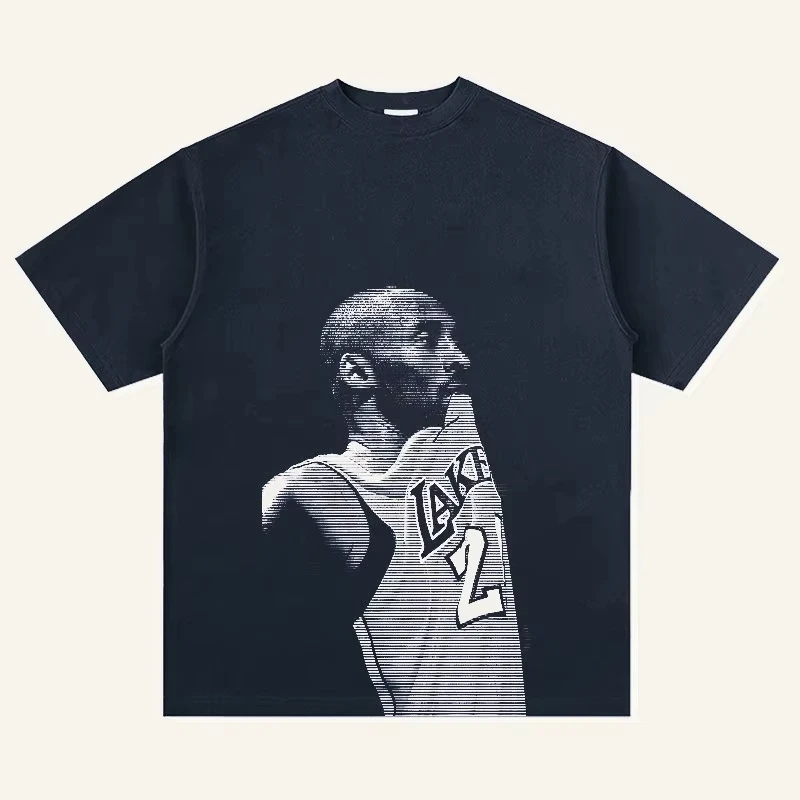 2026 Summer T-Shirt Tribute Kobe Bryant Portrait Short Sleeve American Vintage Personality T-Shirt Top