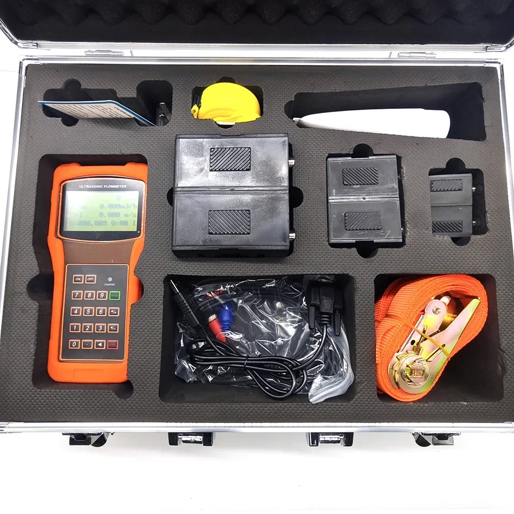 Handheld Digital Ultrasonic Clamp On Water Flow Meter for Plumbing HVAC Pipeline Leak Detection Industrial Flow Measurement