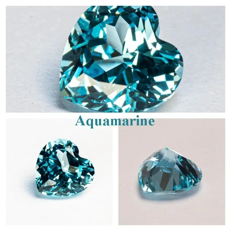 Lab Grown Sapphire Heart Cut Multiple Color Charms Gemstone for DIY Ring Necklace Earrings Main Materials Selectable Certificate
