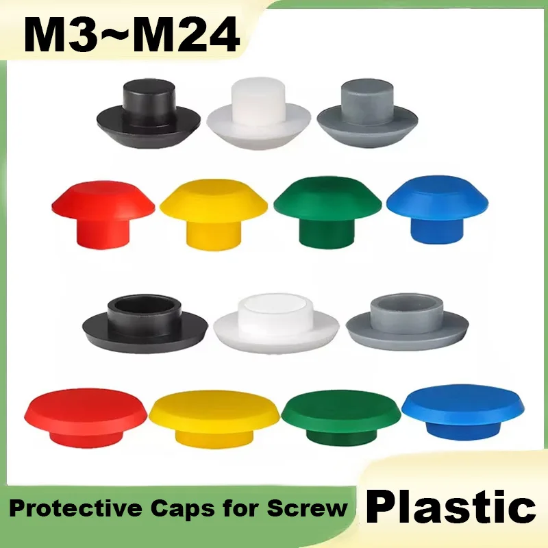 Protective Caps for Screw M3 M4 M5 M6 M8 M10 M12 M14 M16 M18~M24 Plastic Allen Key Hex Bolt Socket Head Caps Protective Cover