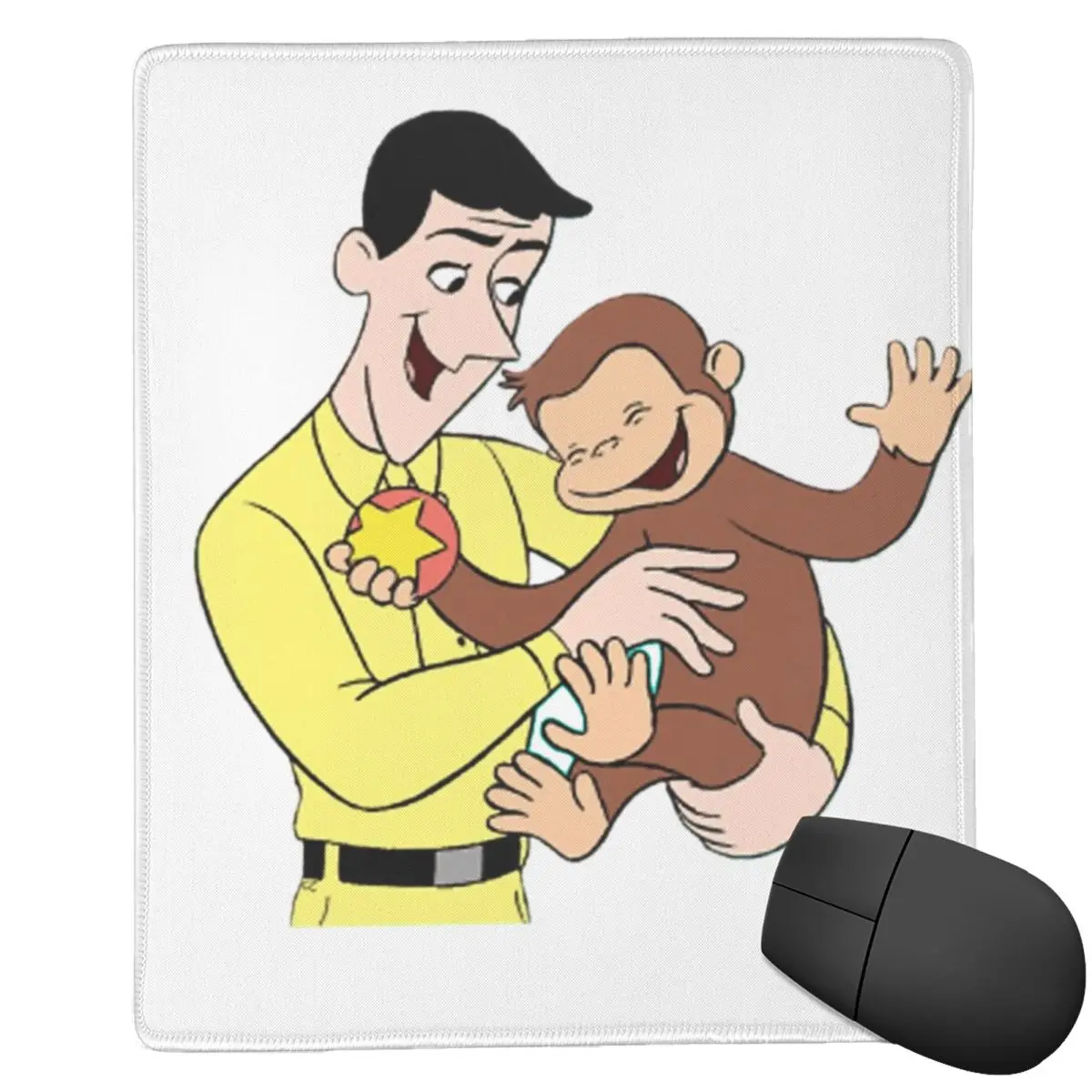 Curious George 7x9 in 22x18 cm Mouse Pad Computer Keyboard Mouse Mat Gaming PC Laptop Desk Mat Office Accessories Table Mats