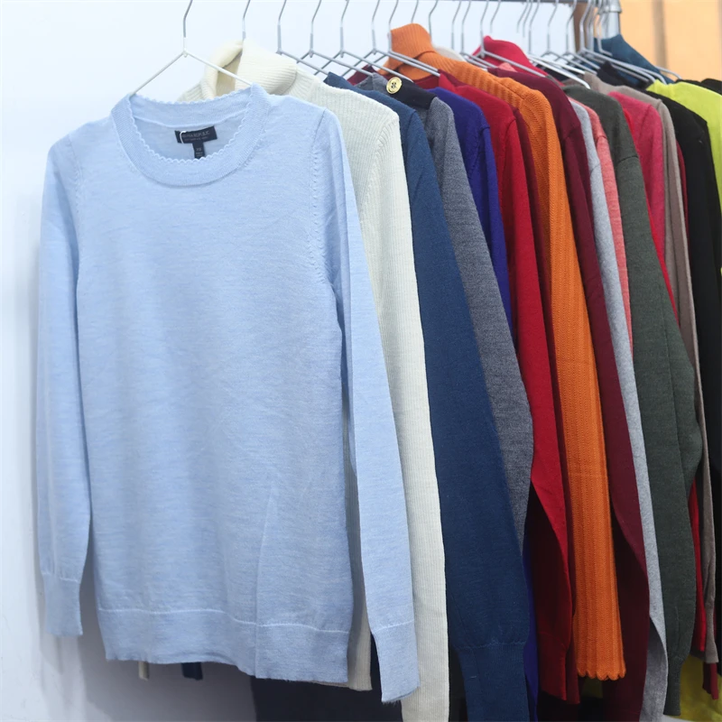 

Warm Fitted High Collar round Ne Vintage Knitted Sweater for Women Commute Sle Pure Color Wool Blend Long Sve Top