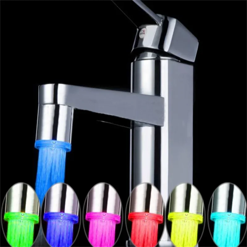 

LED Faucet Stream Light Generic 7 Color Change Water Glow Shower Spraying Head Kitchen Bathroom Head Aerator Tap Nozzle Shower