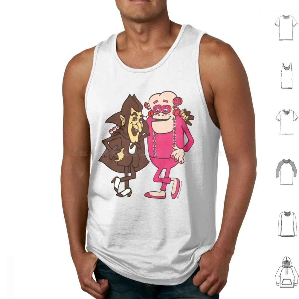 The Count And Frank Tank Tops Vest Sleeveless Fuggin Teez 1970s Seventies Count Chocula Frankenberry Cereal Breakfast Saturday