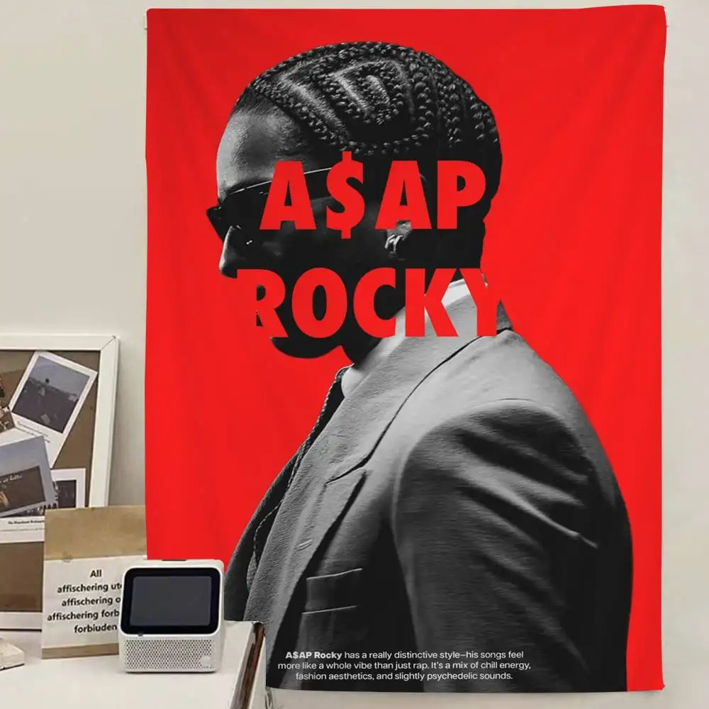 A$APS Rocky ASAP American Rapper Cartoon Tapestry Wall Hanging Decoration Household Home Decor